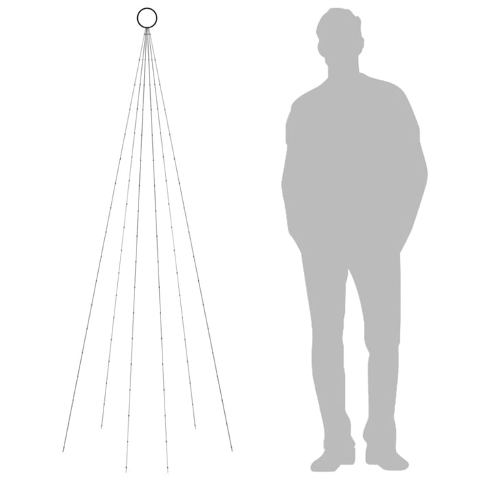 Christmas Tree on Flagpole Cold White 108 Leds 180 Cm Tatpok