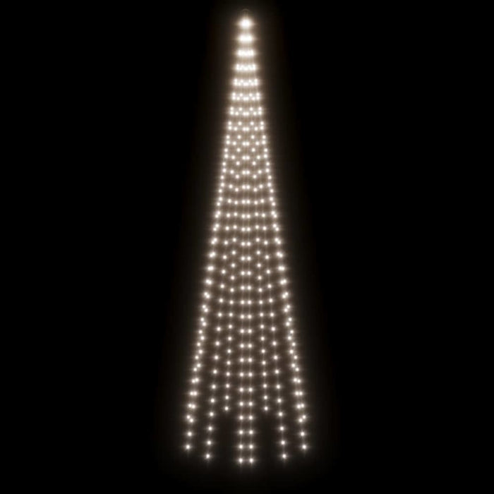 Christmas Tree on Flagpole Cold White 310 Leds 300 Cm Tatpxt