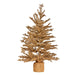 3ft Christmas Tree With Lights - Gold Fir In Hessian Base