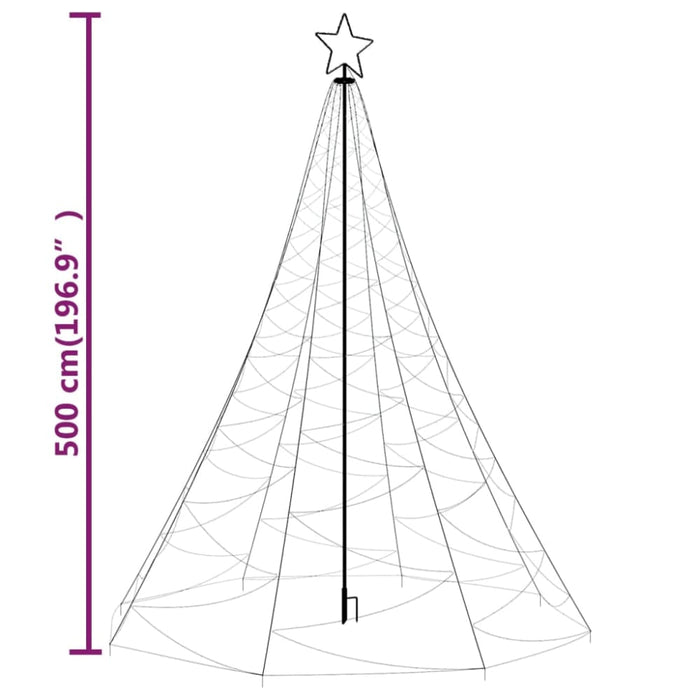 Christmas Tree With Spike Cold White 1400 Leds 500 Cm Tatipt