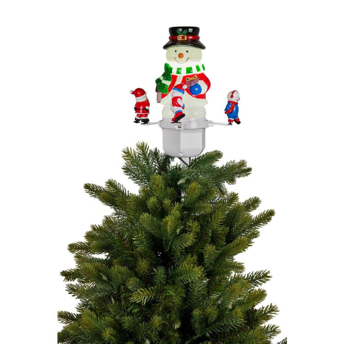 Christmas Tree Topper Snowman W/ Projected Images Lights