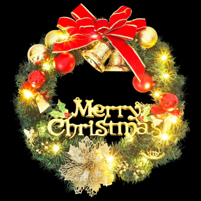 Christmas Wreath with 15 Leds Green 30 Cm Tpiila