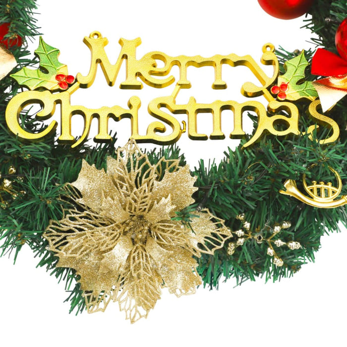 Christmas Wreath with 20 Leds Green 45 Cm Tpiilp