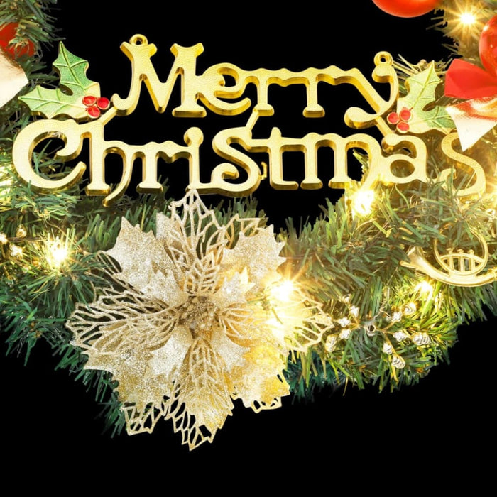 Christmas Wreath with 20 Leds Green 45 Cm Tpiilp