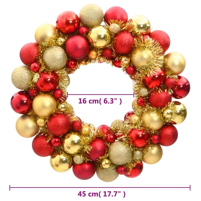 Christmas Wreath Red and Gold 45 Cm Polystyrene Tploxp