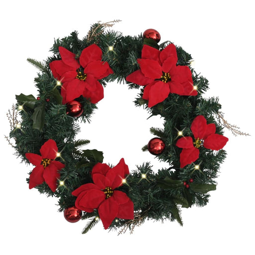 Christmas Wreath with Led Lights Green 60 Cm Pvc Txopoi