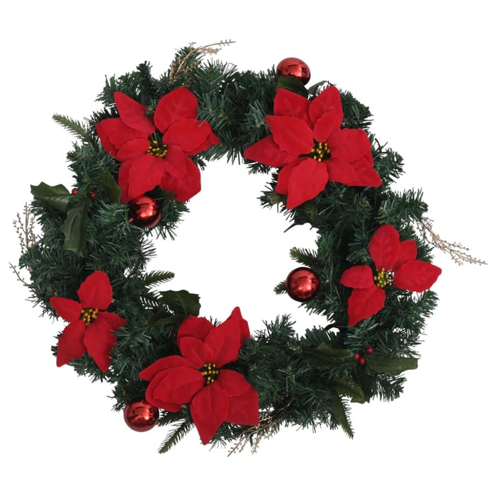 Christmas Wreath with Led Lights Green 60 Cm Pvc Txopoi