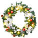 Christmas Wreath with Led Lights Green 60 Cm Pvc Txopol