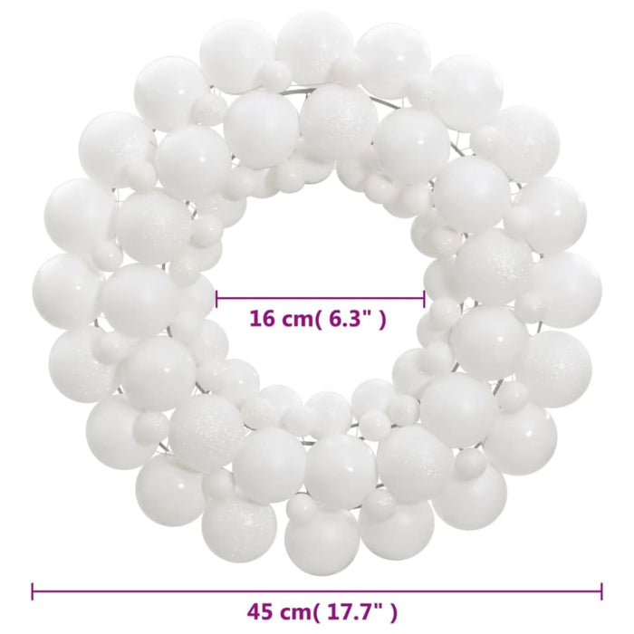 Christmas Wreath White 45 Cm Polystyrene Tploxl