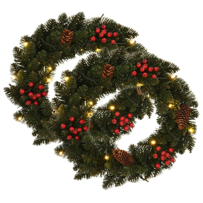 Christmas Wreaths 2 Pcs With Decoration Green 45 Cm Xnattb