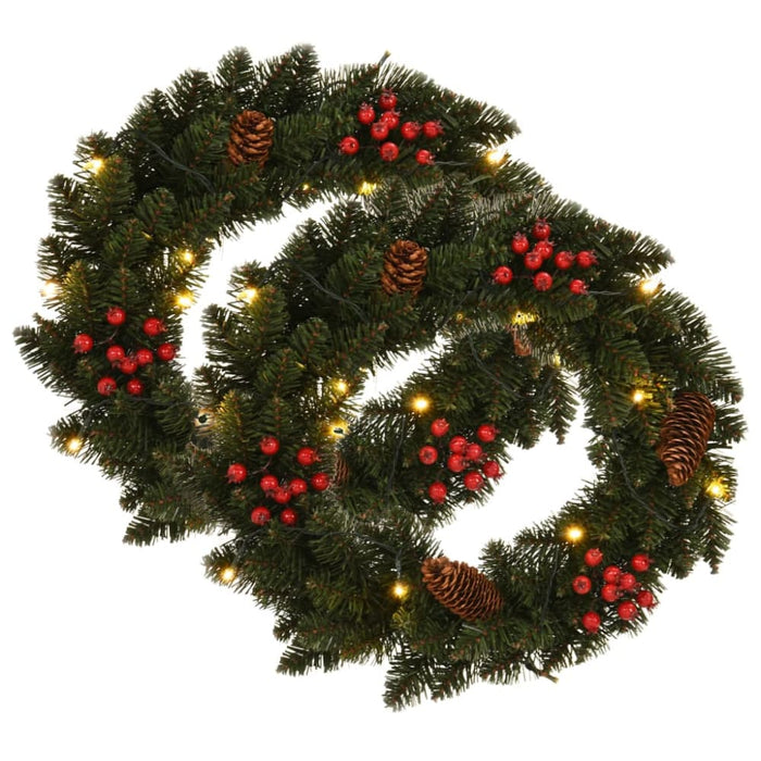Christmas Wreaths 2 Pcs with Decoration Green 45 Cm Xnattb