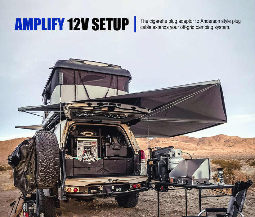 50A Anderson Style Plug To Cigarette Plug Socket Adapter Cable Lead