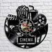Cinema Production Clock Movie Theater Sign Popcorn Vinyl