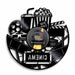 Cinema Production Clock Movie Theater Sign Popcorn Vinyl