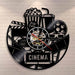 Cinema Production Clock Movie Theater Sign Popcorn Vinyl