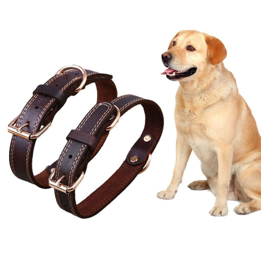 Classic Leather Design Adjustable Dog Collar