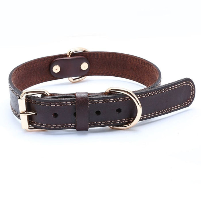 Classic Leather Design Adjustable Dog Collar