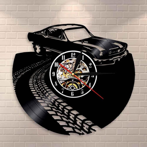 Classic Vintage Retro Car with Road Mark Wall Art Led Vinyl