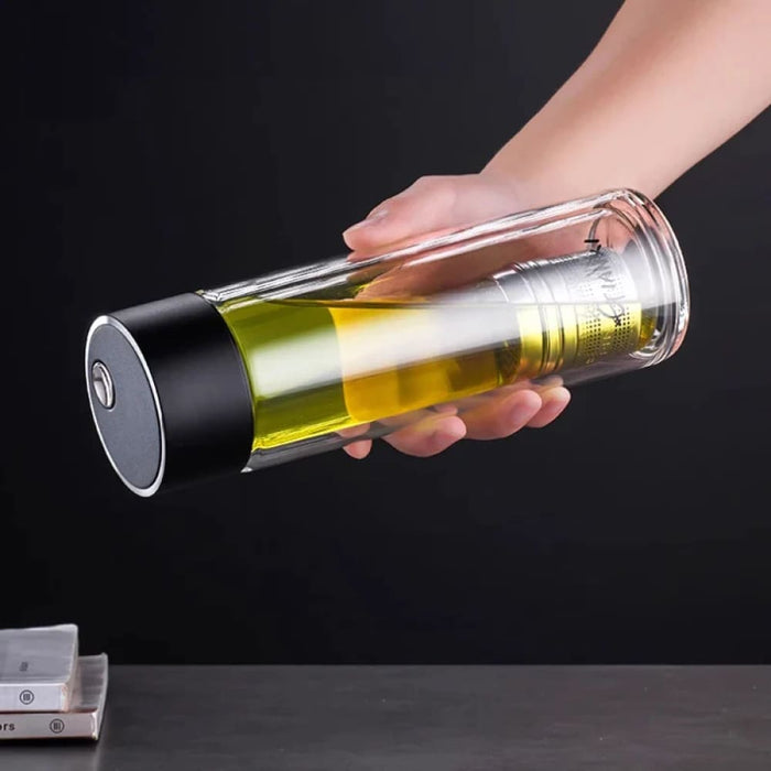 Clear Glass Cup with Lid for Coffee and Tea