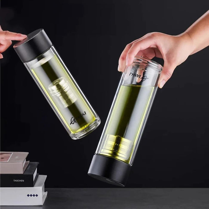 Clear Glass Cup with Lid for Coffee and Tea