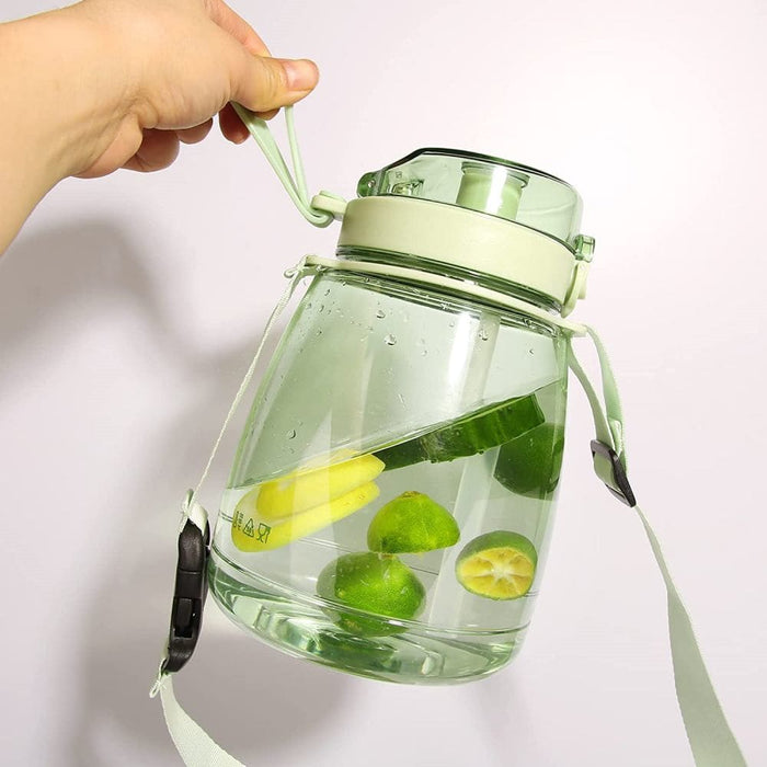 Clear Large Water Bottle Jug with Adjustable Shoulder Strap