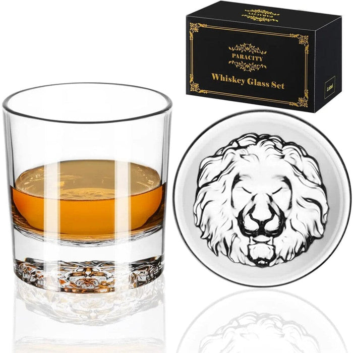 Clear Lion Pattern Glass Cups For Bar Parties