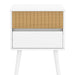 Clio Bedside Table Night Stand - White/natural