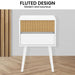 Clio Bedside Table Night Stand - White/natural