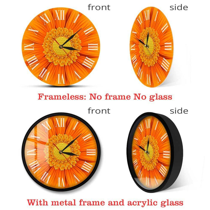 Close-up of Beautiful Orange Gerber Deorative Clock