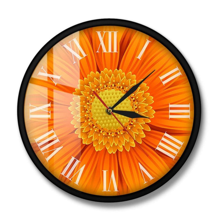 Close-up of Beautiful Orange Gerber Deorative Clock