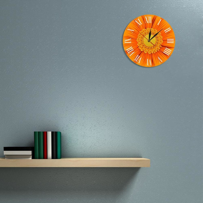 Close-up of Beautiful Orange Gerber Deorative Clock
