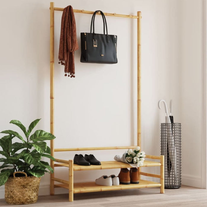 Clothes Rack With Shelves 103x40x183 Cm Bamboo Tlnbtx