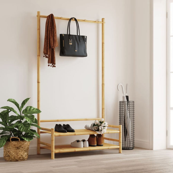 Clothes Rack With Shelves 103x40x183 Cm Bamboo Tlnbtx