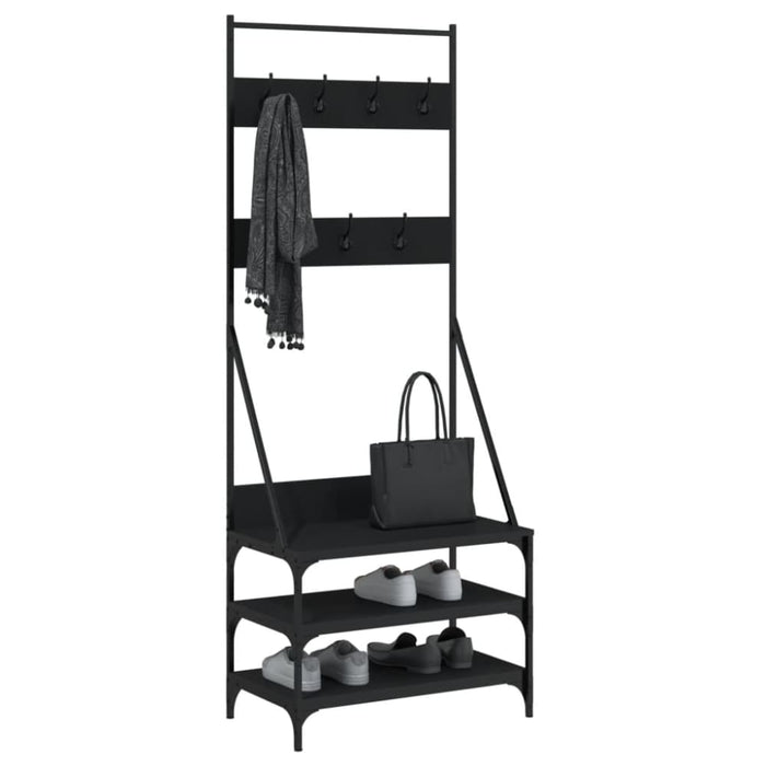 Clothes Rack with Shoe Storage Black 70x40x184 Cm Ntinax