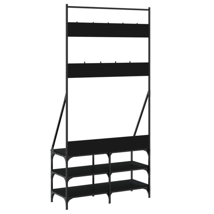 Clothes Rack with Shoe Storage Black 90x34x184 Cm Ntintx