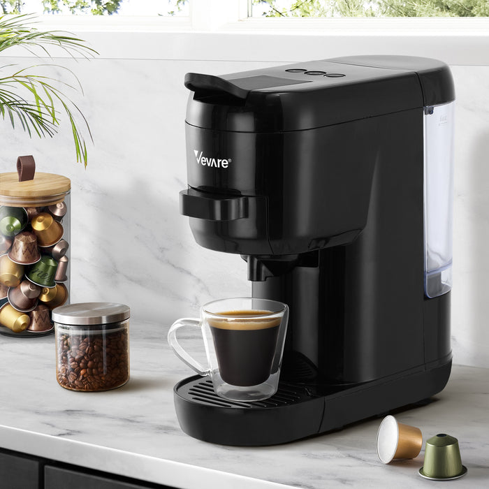 Capsule Coffee Machine 19 Bar 3In1 Nespresso Dolce-Gusto Maker Black