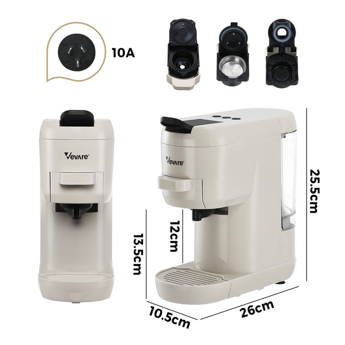 Capsule Coffee Machine 19 Bar 3 In 1 Nespresso / Dolce-Gusto Maker