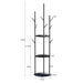 Coat Rack Clothes Stand 8 Hook Organizer Black