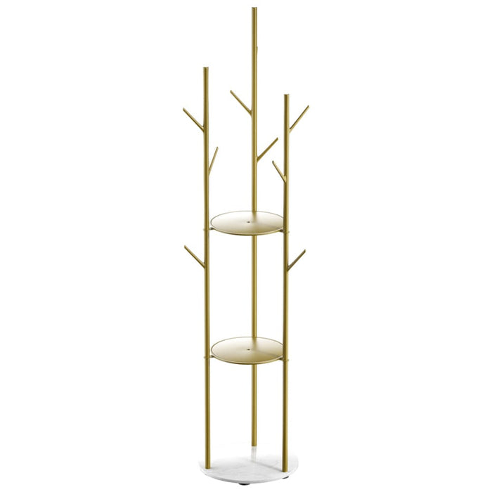 Coat Rack Clothes Stand 8 Hook Organizer Gold
