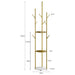 Coat Rack Clothes Stand 8 Hook Organizer Gold