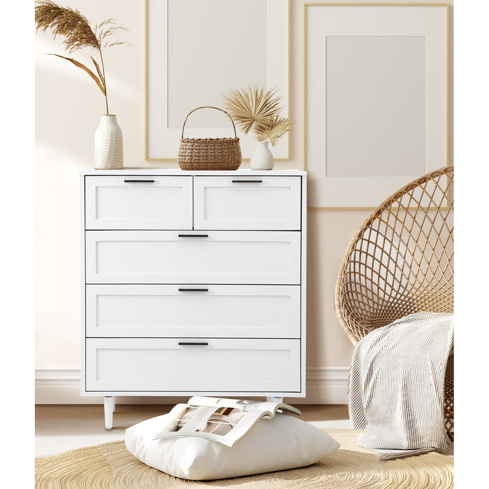 5 Chest Of Drawers And 2 Bedside Tables Dressers Bedroom Set White