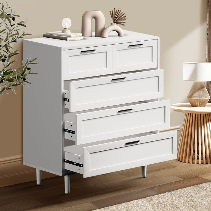 5 Chest Of Drawers And 2 Bedside Tables Nightstand Bedroom Set White