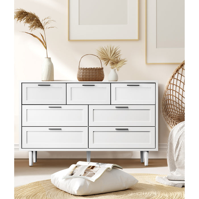 7 Chest Of Drawers And 2 Bedside Tables Nightstand Bedroom Set White