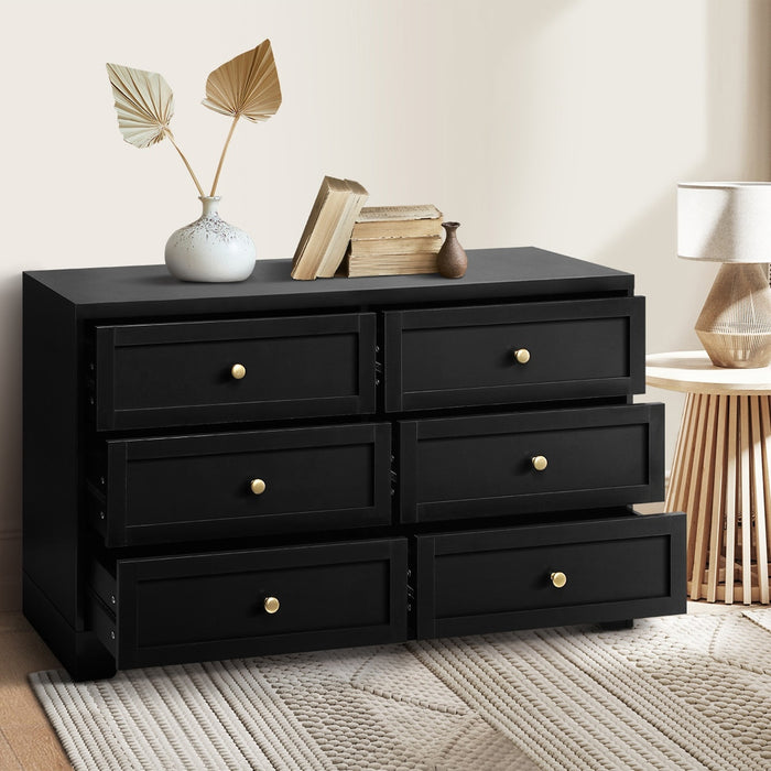 6 Chest Of Drawers And Bedside Table Hamptons Furniture Set Black