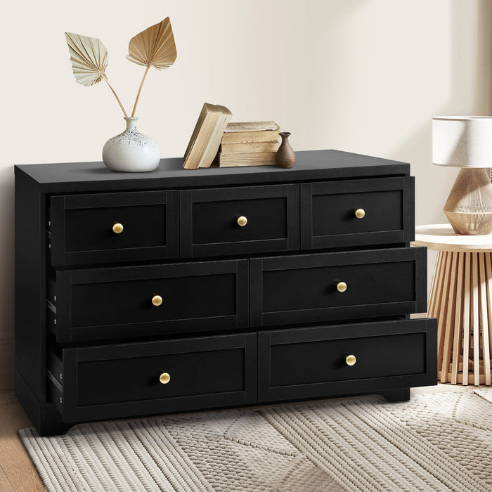 7 Chest Of Drawers And Bedside Table Hamptons Furniture Set Black