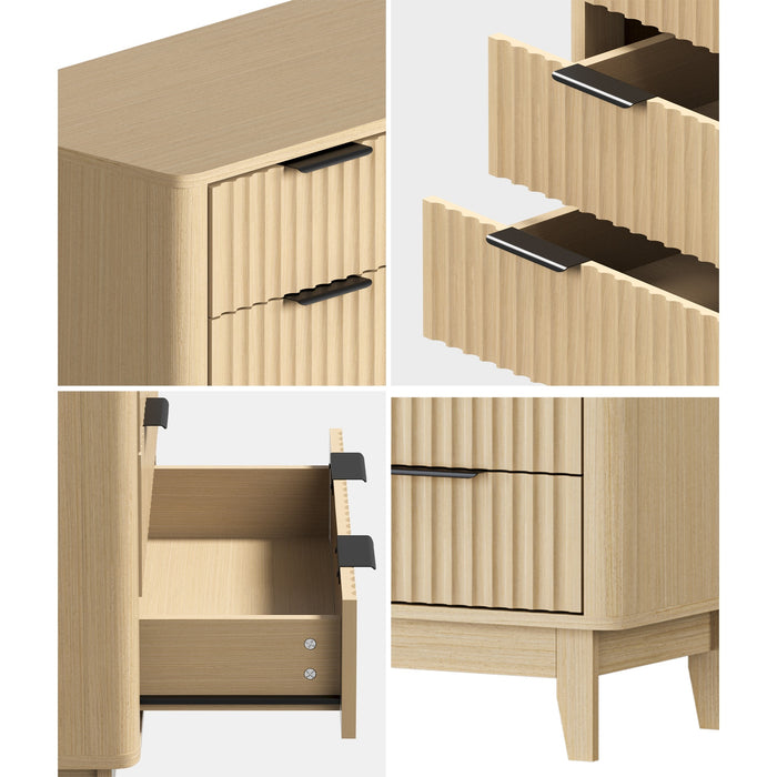 5 Chest Of Drawers Storage Cabinet Dressers Tallboy Stripe Natural