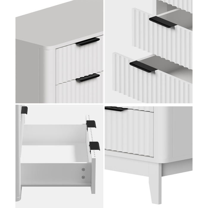 5 Chest Of Drawers Storage Cabinet Dressers Tallboy Stripe White