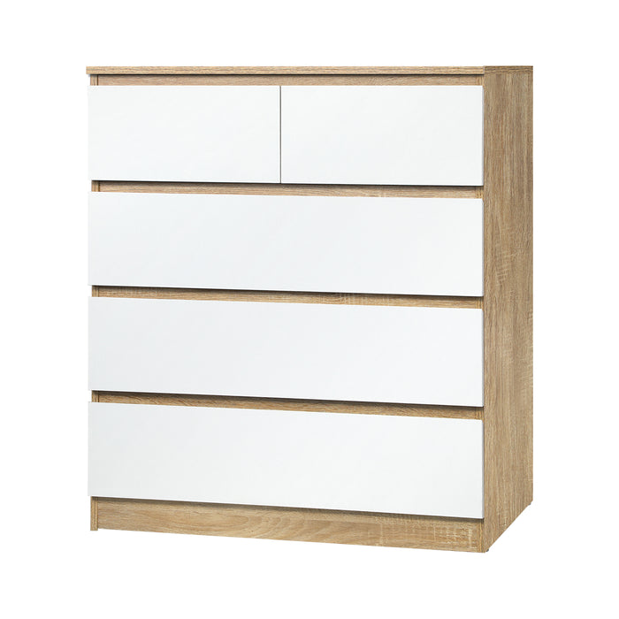 5 Chest Of Drawers Tallboy Cabinet Dresser Table Wooden White Furniture