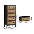 5 Chest Of Drawers Rattan Storage Cabinet Bedroom Dresser Tallboy