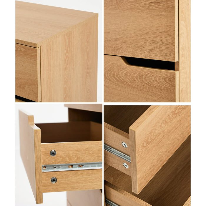 5 Chest Of Drawers Dresser Tallboy Storage Cabinet Bedroom Natural